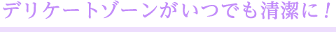 デリケートゾーンがいつでも清潔に!